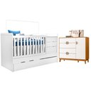 Ver imagem 1 de Berço Multifuncional Cléo com Cômoda Sapateira Ipe Branco Cinamomo - Móveis Albatroz