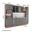 Ver mais imagens de Cozinha Milla Sienna 13 Portas 3 Gavetas MDF-MDP 310cm Cinza com Nogal Móveis Carraro