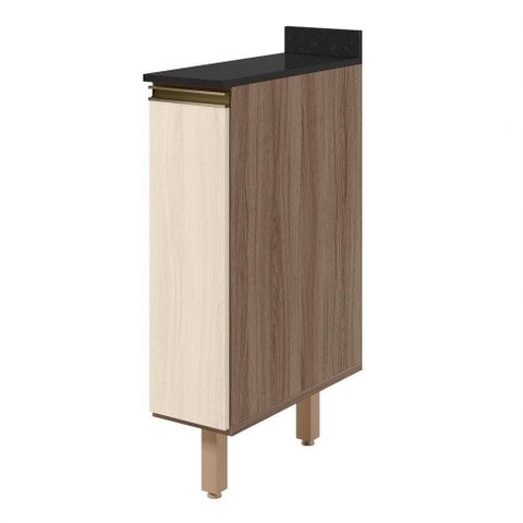 Balcão com Tampo 1 Porta MDF 20 cm Kali 1679622 Carvalho Toq Bianco Nicioli