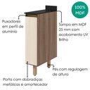 Ver imagem 3 de Balcão com Tampo 1 Porta MDF 20 cm Kali 1679622 Carvalho Toq Bianco Nicioli