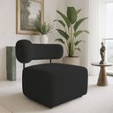 Ver imagem 1 de Poltrona Decorativa Orgânica Maya Veludo Ferro Preto - Pallazio