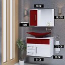 Ver imagem 2 de Gabinete Banheiro Turin 50 Cm Armário com Espelheira e Cuba:vinho