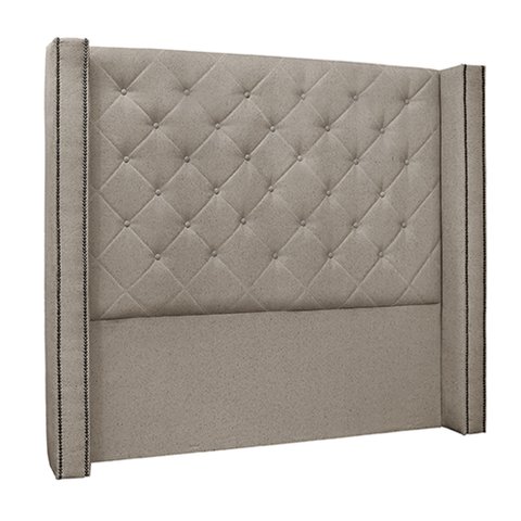 Cabeceira Decorativa Queen Size 1,84M Loewe Linho Areia - Gran Belo