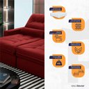 Ver imagem 3 de Sofá Retrátil Reclinável Sevilha 230cm Suede Velut com Molas Ensacadas - King House