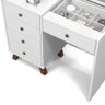 Penteadeira Camarim 5 Gavetas Mel MDF Pés de Madeira Led e Espelho - 4