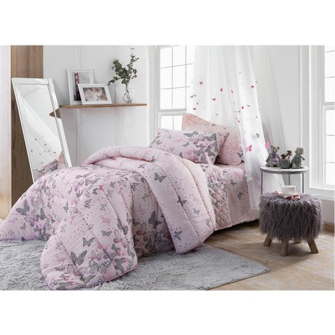 Kit Cobre Leito Solteiro Dupla Face 245x160cm Elis Happy Day