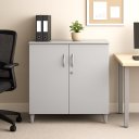 Ver imagem 2 de Armário Balcão Baixo Polar para Escritório com 2 Portas com Chave Cinza