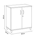 Ver imagem 3 de Armário Balcão Baixo Polar para Escritório com 2 Portas com Chave Cinza