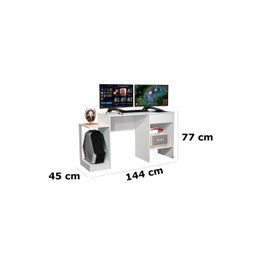 Escrivaninha Gamer Jb 6099 Branco - Jb Bechara - 3