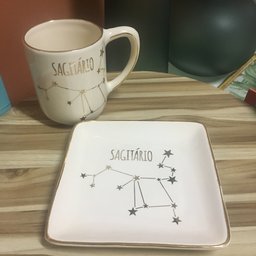 Caneca E Mini Travessa Em Cerâmica Coleção Zodíaco Cerâmica Luiz Salvador - 02 Peças Virgem - 6