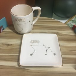 Caneca E Mini Travessa Em Cerâmica Coleção Zodíaco Cerâmica Luiz Salvador - 02 Peças Virgem - 8