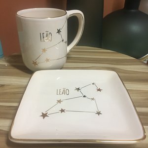 Caneca E Mini Travessa Em Cerâmica Coleção Zodíaco Cerâmica Luiz Salvador - 02 Peças Virgem