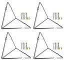 Ver imagem 4 de Kit 4 Mãos Francesas Pequenas Triangulares Suportes Aramados Estilo Industrial Cromado