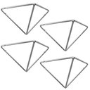 Ver imagem 1 de Kit 4 Mãos Francesas Pequenas Triangulares Suportes Aramados Estilo Industrial Cromado
