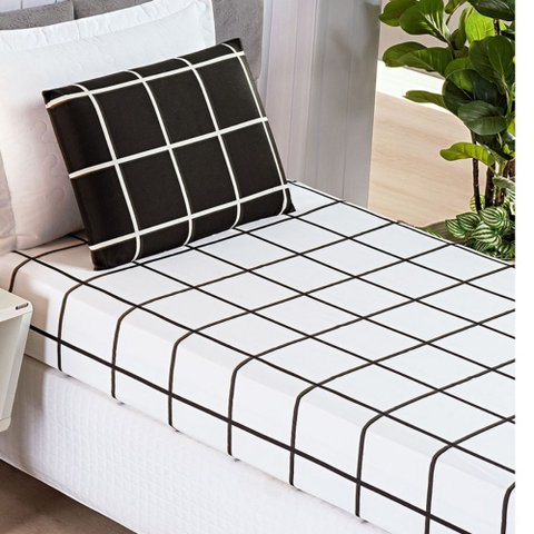 Jogo de Lençol Cama Solteiro 2 Peças Micropercal 200 Fios Austin:preto