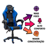 Cadeira Gamer Racer X Comfort de Escritório Ergonômica Giratória Azul - 5