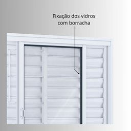 Janela de Aço Veneziana 100x200cm 6 Folhas com Grade Quadrada Facilita Lucasa  - 6