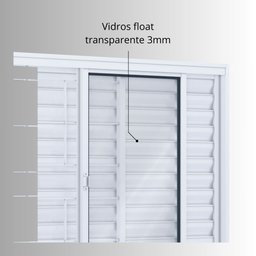 Janela de Aço Veneziana 100x200cm 6 Folhas com Grade Quadrada Facilita Lucasa  - 5