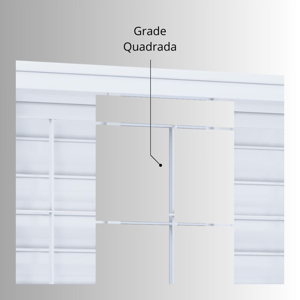 Janela de Aço Veneziana 100x200cm 6 Folhas com Grade Quadrada Facilita Lucasa  - 4
