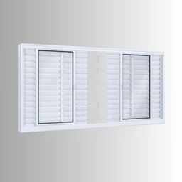 Janela de Aço Veneziana 100x200cm 6 Folhas com Grade Quadrada Facilita Lucasa  - 3