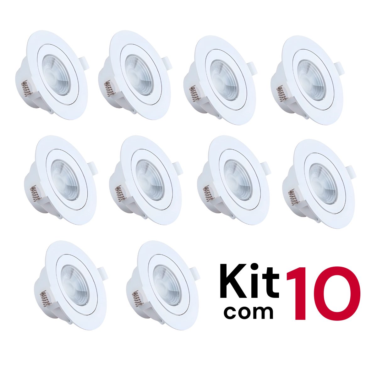 Spot Kit Kit 10 Spots Led 5w Dicroica Redondo | MadeiraMadeira