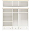 Ver imagem 4 de Guarda Roupa Casal 221cm 10 Portas 3 Gavetas Lázio Branco/freijó F07 - Mpozenato