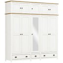 Ver imagem 5 de Guarda Roupa Casal 221cm 10 Portas 3 Gavetas Lázio Branco/freijó F07 - Mpozenato