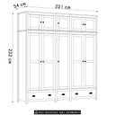 Ver imagem 3 de Guarda Roupa Casal 221cm 10 Portas 3 Gavetas Lázio Branco/freijó F07 - Mpozenato