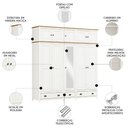 Ver imagem 2 de Guarda Roupa Casal 221cm 10 Portas 3 Gavetas Lázio Branco/freijó F07 - Mpozenato