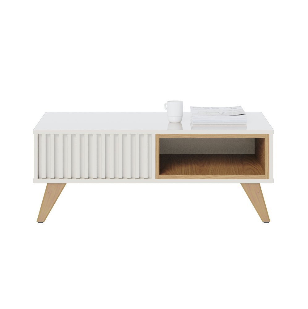 Conjunto Rack para TV e Mesa de Centro Isabel Off-White Freijo - 7