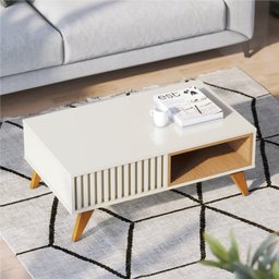 Conjunto Rack para TV e Mesa de Centro Isabel Off-White Freijo - 3