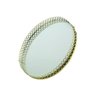 Bandeja Metal Com Espelho Redonda Arch Border Dourada Pequena 20x20x3cm 44355 - 2