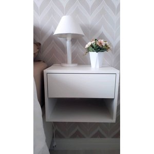 Kit 2 Mesa de Cabeceira com Gaveta Branco, 100% Mdf 40cm