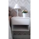 Ver imagem 1 de Kit 2 Mesa de Cabeceira com Gaveta Branco, 100% Mdf 40cm