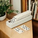 Ver imagem 2 de Jogo de Domino em Mdf e Resina Nas Cores Branco e Preto