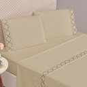 Ver imagem 1 de Jogo de Cama Infinity Casal Padrão 4 Peças - Tecido Micropercal 300 Fios - Caqui