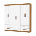 Ver imagem 3 de Guarda-Roupa 6 Portas 4 Gavetas Infantil Perola Branco/Cinamomo