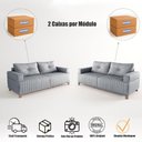 Ver imagem 6 de Sofá Conjunto Leona 5 Lugares 335cm Cinza Linho