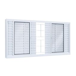 Janela de Correr Aço 6 Folhas com Grade Quadrada Facilità 120cm x 150cm Lucasa - 2
