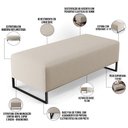 Ver imagem 3 de Puff Decorativo Sala de Estar Bali W01 Base Ferro 120x50 cm Linho Bege - Lyam Decor