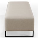 Ver imagem 7 de Puff Decorativo Sala de Estar Bali W01 Base Ferro 120x50 cm Linho Bege - Lyam Decor