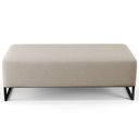 Ver imagem 5 de Puff Decorativo Sala de Estar Bali W01 Base Ferro 120x50 cm Linho Bege - Lyam Decor