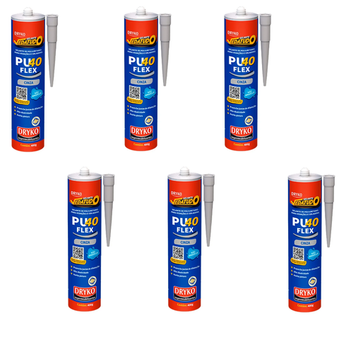 Kit com 6 Pu40 Cinza 400g Dryko