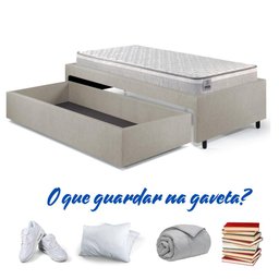 Base Box Cama Solteiro Sapateira Corino Colchão Hanover - 9