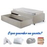 Base Box Cama Solteiro Sapateira Courino Linho Areia e Colchão Hanover Inducol 88x188 - 12