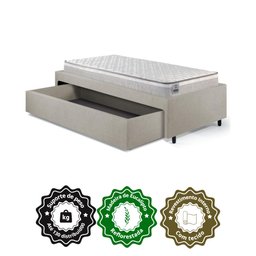 Base Box Cama Solteiro Sapateira Corino Colchão Hanover - 7