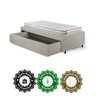 Base Box Cama Solteiro Sapateira Courino Linho Areia e Colchão Hanover Inducol 88x188 - 10