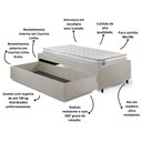 Ver imagem 5 de Base Box Cama Solteiro Sapateira Courino Linho Areia e Colchão Hanover Inducol 88x188