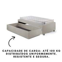 Base Box Cama Solteiro Sapateira Corino Colchão Hanover - 11