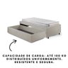 Base Box Cama Solteiro Sapateira Courino Linho Areia e Colchão Hanover Inducol 88x188 - 7